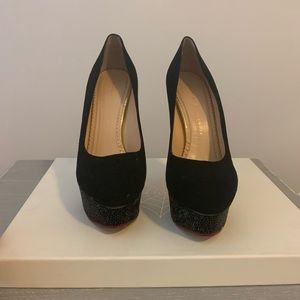 Charlotte Olympia Shoes - Dolly - Black Suede